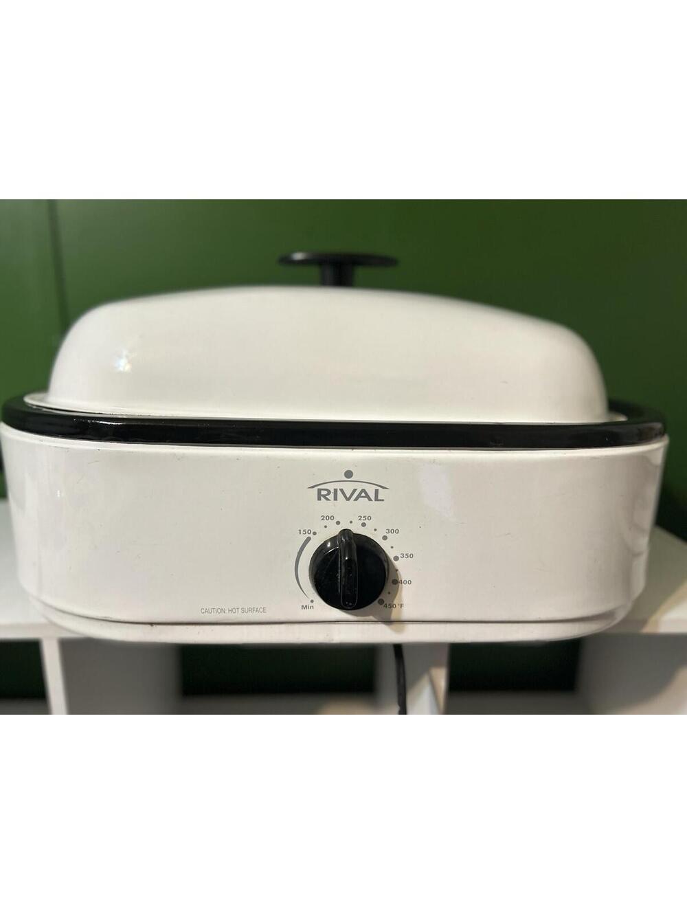 Rival White Electric Roaster Oven 16 Quart Adjustable Temp Tested Works